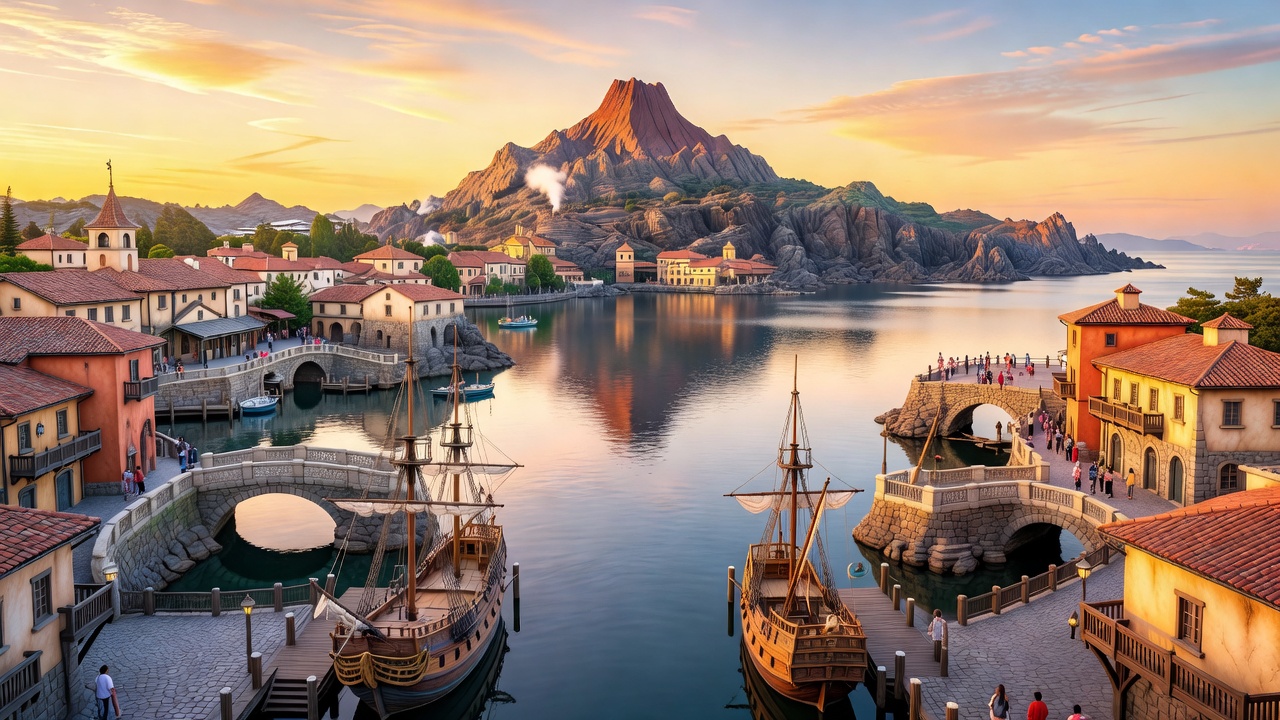 Tokyo DisneySea Mount Prometheus Volcano and Harbor View